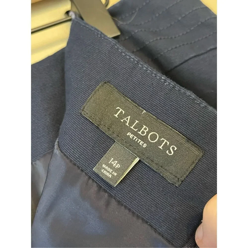 Talbots Women’s Navy Blue Cotton Lined Skirt Petite 14